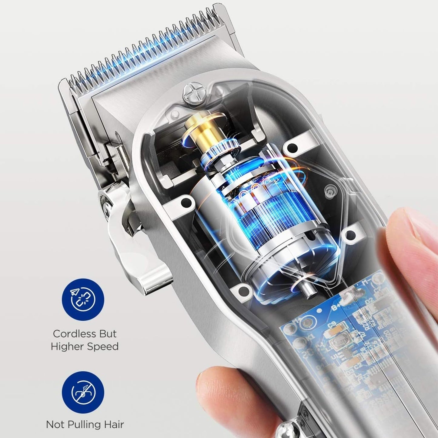 GLESVOWIO Hair Clippers for Men Electric Hair Clippers for Men Professional Cordless Barber Clippers Rechargeable Beard Trimmer LED Display Metal Case Beauty and Personal Care GLESVOWIO