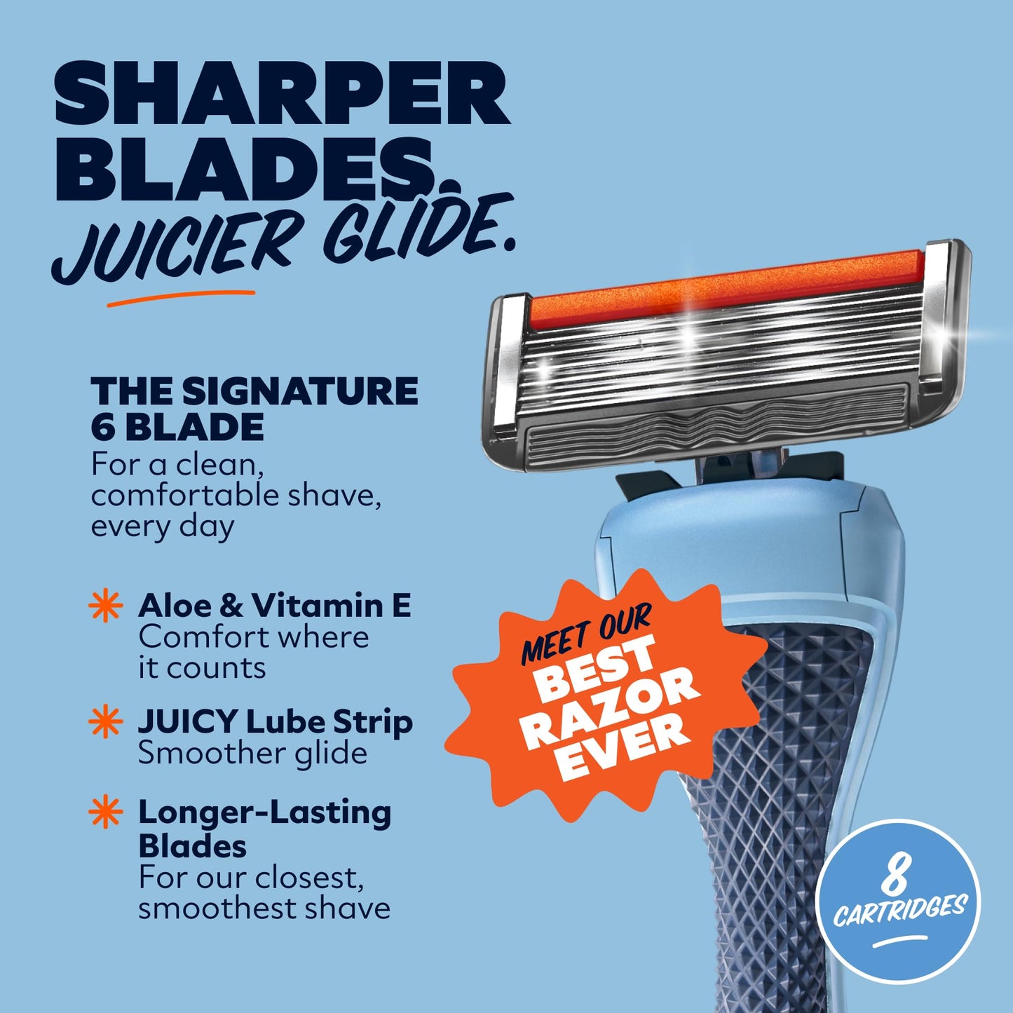Dollar Shave Club | 6 Blade Razor Refills (8 Pack) | 6 Stainless Steel Blades for a Close & Comfortable Shave Beauty and Personal Care Dollar Shave Club