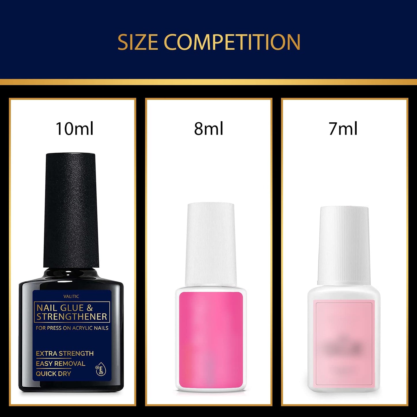 Valitic Strong Nail Glue and Strengthener for Acrylic and Press On Nails - Quick Dry Brush On Gel for Long Lasting Effect - Adhesive Nail Bond Beauty & Personal Care VALITIC