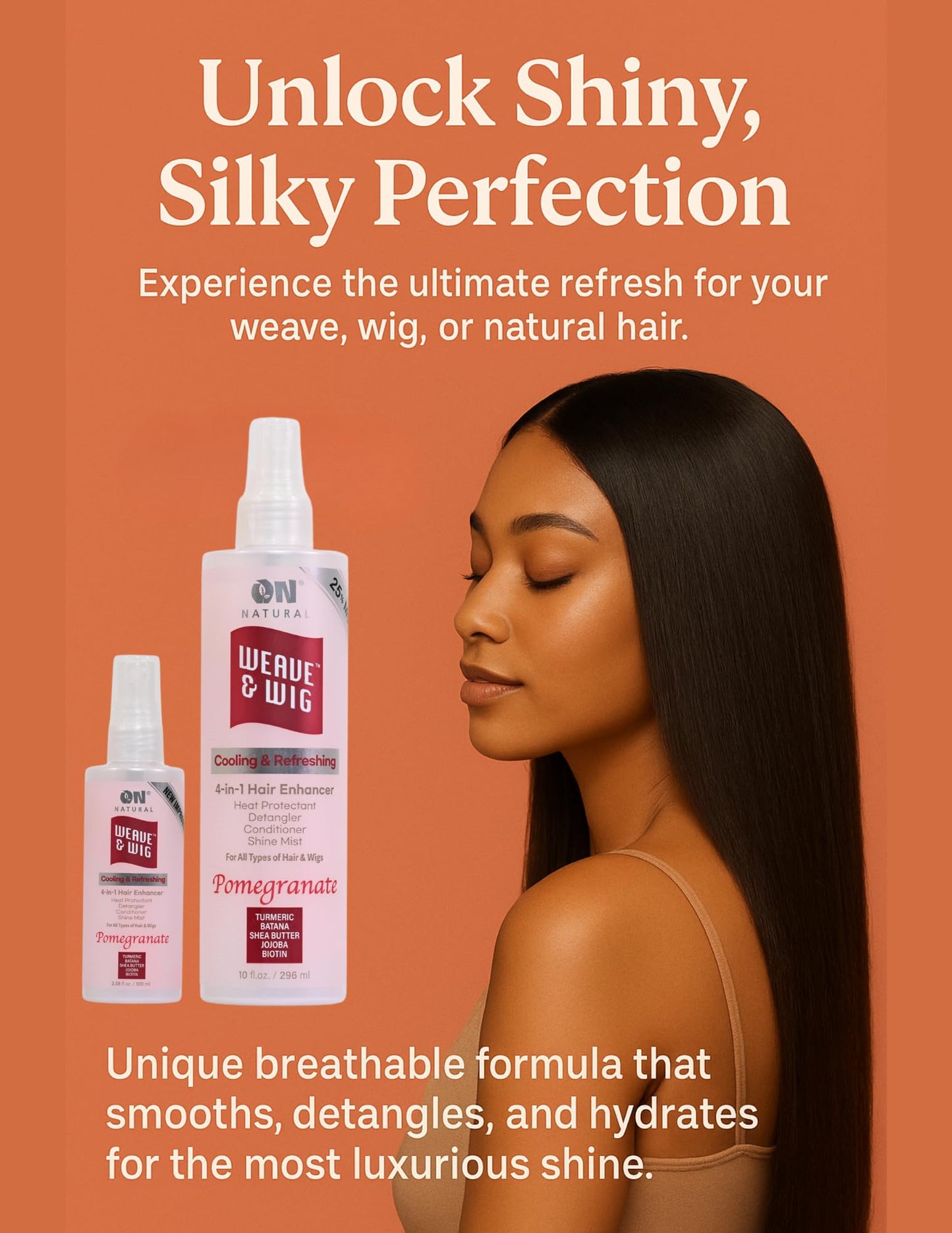 On Natural Weave & Wig 4-in-1 Hair Enhancer For All Hair Texture [Pomegranate] 3.4 OZ Beauty & Personal Care On Natural