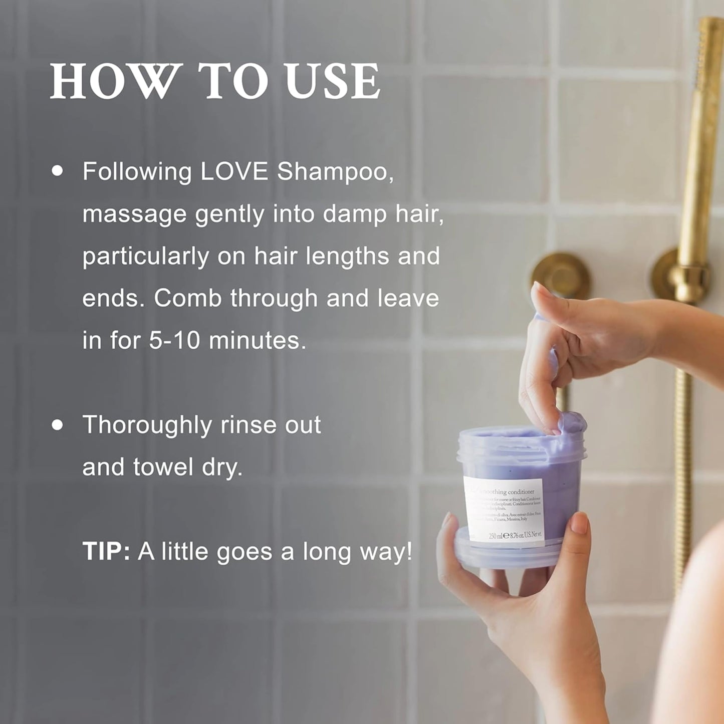 Davines LOVE Smoothing Conditioner, Taming Anti-Frizz Hydrating Action for Wavy, Unruly, Coarse Hair - Gives Controlled, Combable, Shiny, Sleek Beauty and Personal Care Davines
