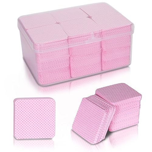 Bcowos Pink Lint Free Nail Wipes with Storage Case- 1080PCS Super Absorbent Nail Polish Remover Pads- Disposable Lint Free Wipes for Nail Polish Beauty & Personal Care Bcowos
