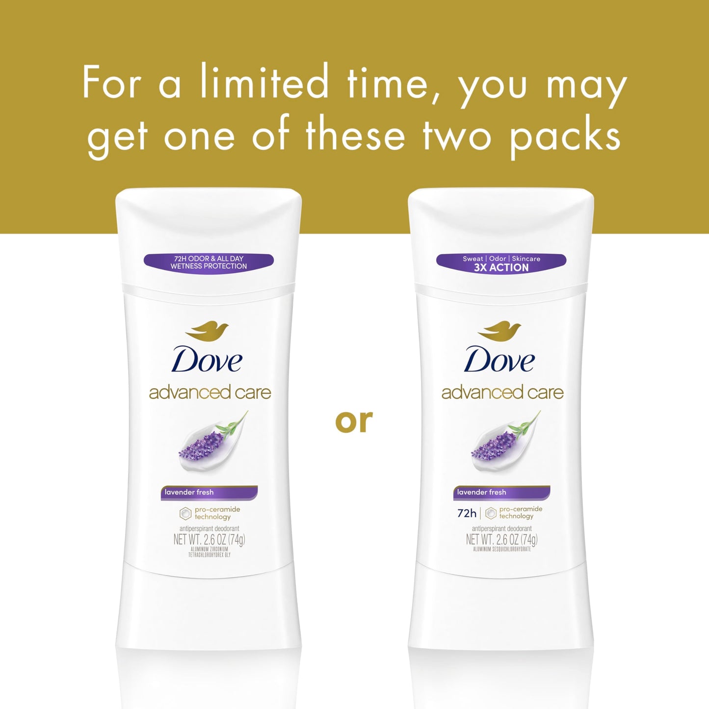 Dove Advanced Care Antiperspirant Deodorant Stick Lavender Fresh for Helping Repair Skin Barrier After Shaving, with 72-Hour Sweat & Odor Protection Beauty and Personal Care Dove
