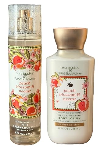 Bath & Body Works Fragrance Mist and Lotion Bundle - 2 Piece Set (Peach Blossom and Nectar) Beauty & Personal Care Bath & Body Works