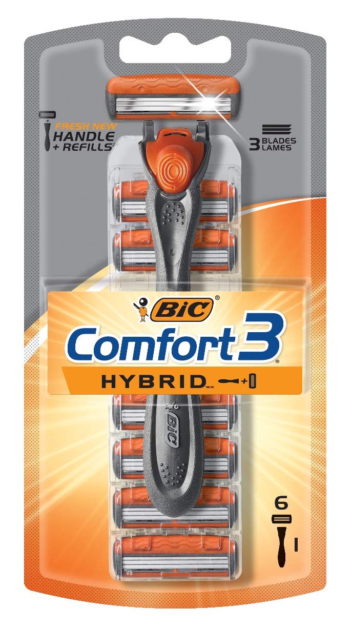 Bic Shaver Comfort 3 Hybrid With 6 Refills (Pack of 6) Beauty and Personal Care BIC