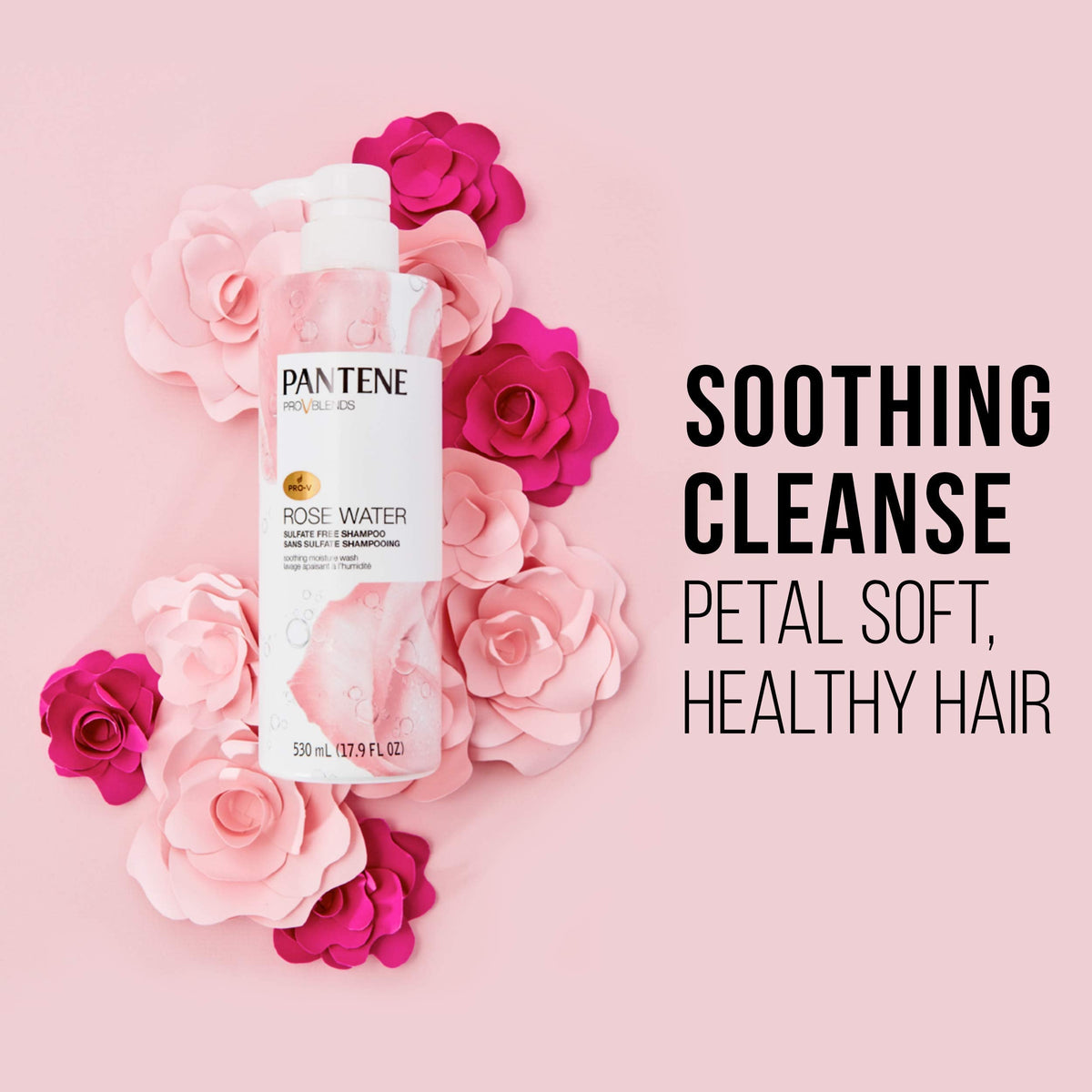 Pantene, Shampoo, Sulfate, Paraben and Dye Free, Pro-V Blends, Soothing Rose Water, 17.9 fl oz Beauty & Personal Care Pantene
