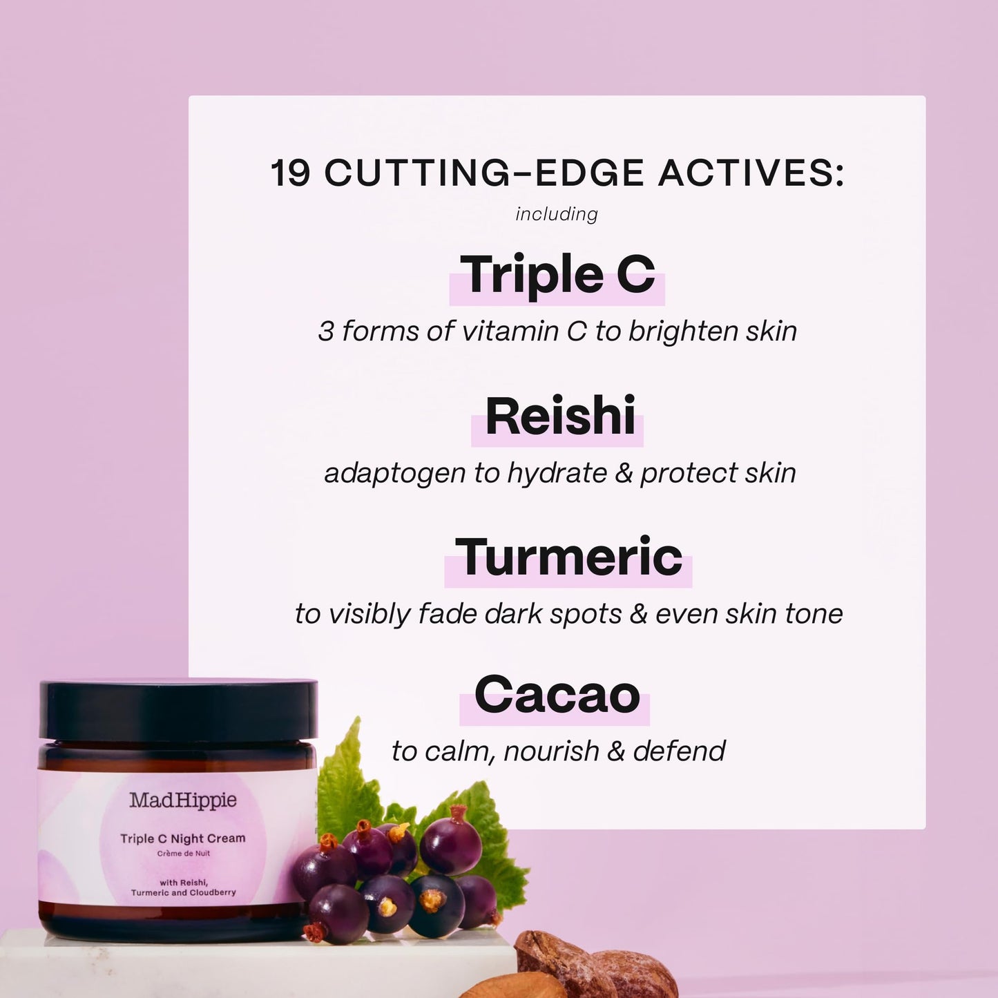 Mad Hippie Triple C Night Cream - Face Moisturizer, Skin-Brightening, Anti-Aging Skin Care with 3 Forms of Vitamin C, 2.1 Oz Beauty & Personal Care Mad Hippie