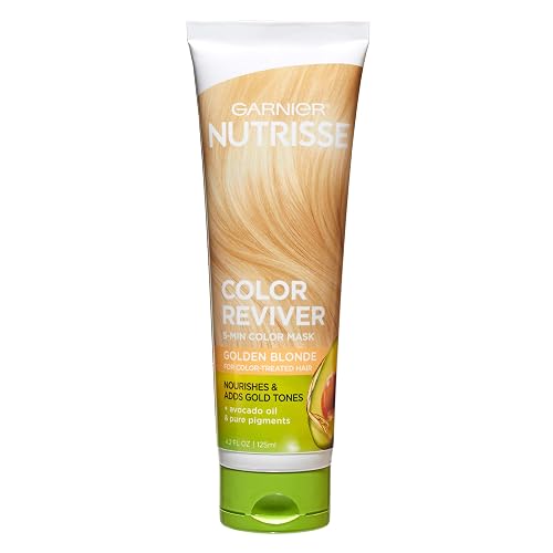 Garnier Nutrisse 5 Minute Nourishing Color Hair Mask with Triple Oils Delivers Day 1 Color Results, for Color Treated Hair, Golden Blonde, 4.2 Fl Oz Beauty & Personal Care Garnier
