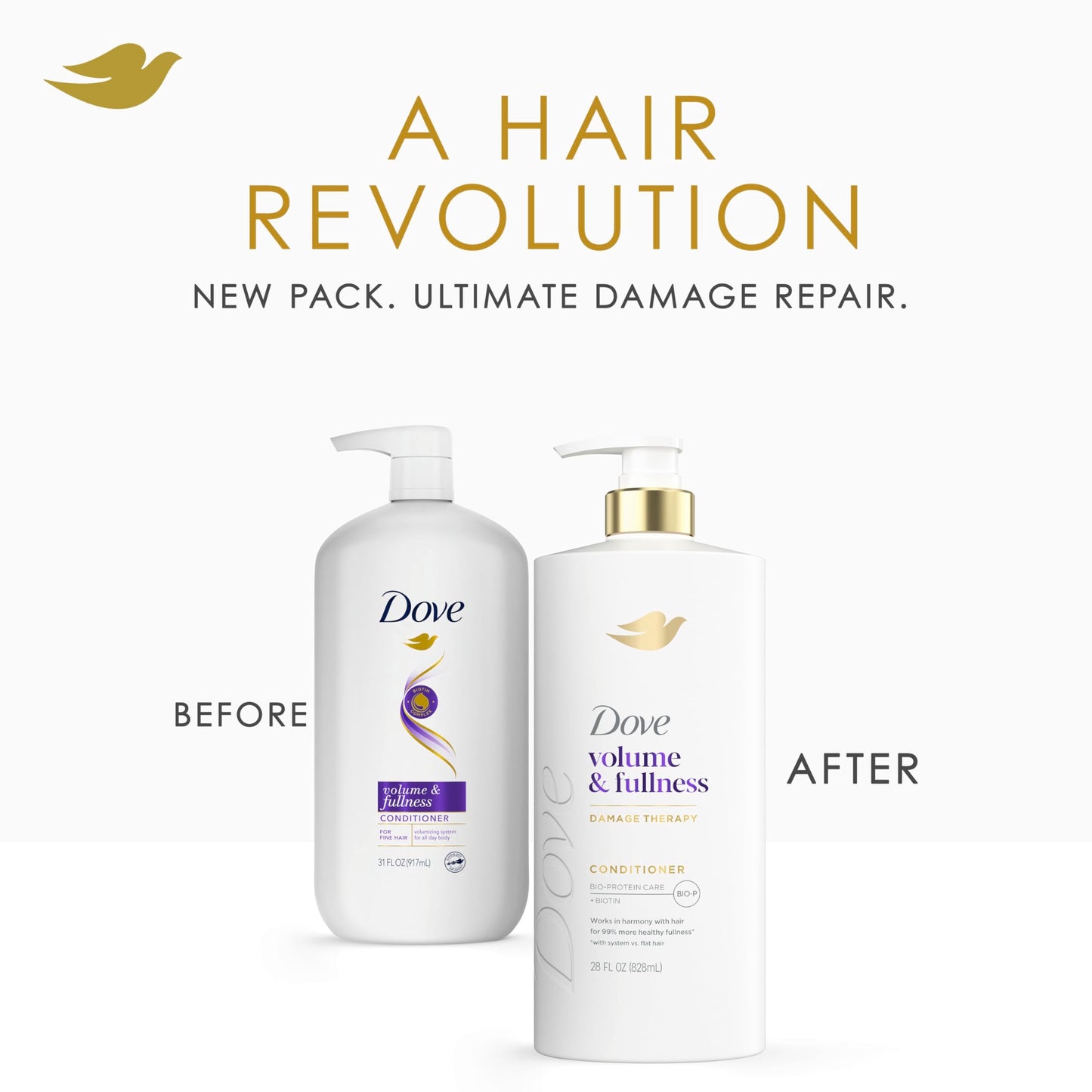 Dove Conditioner Volume & Fullness for Fine, Thin Hair with Bio-Protein Care Technology and Biotin 28 Fl Oz Beauty & Personal Care Dove