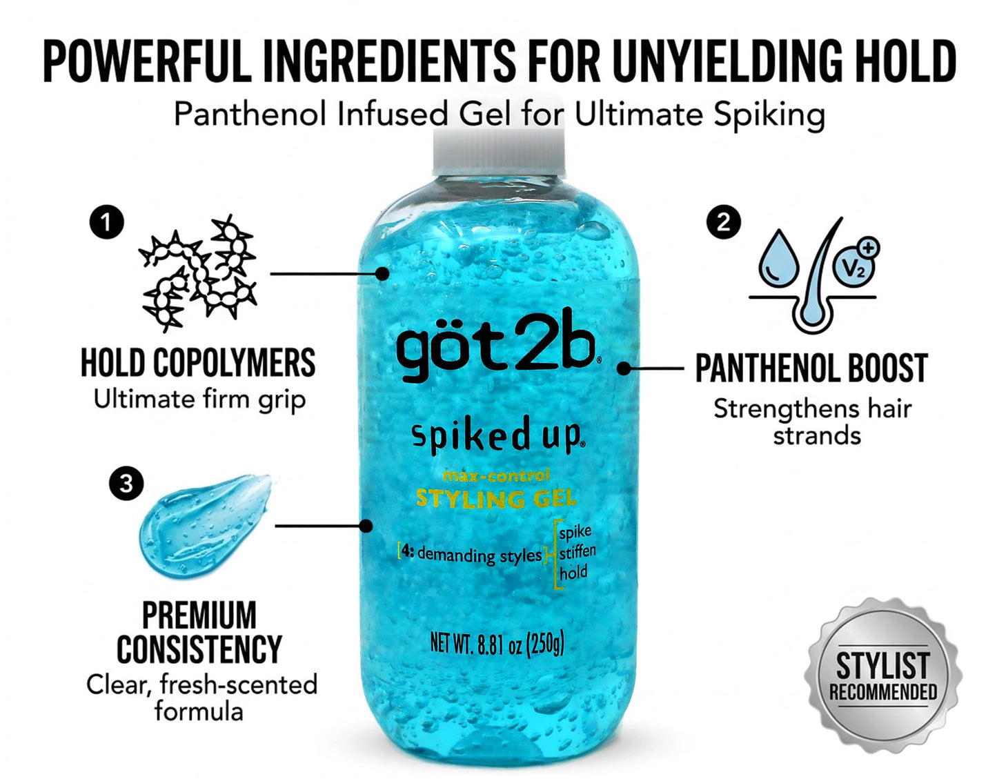 Schwarzkopf Got2b Spiked-Up 4 Demanding Styles Max-Control Styling Gel Beauty & Personal Care Got2B