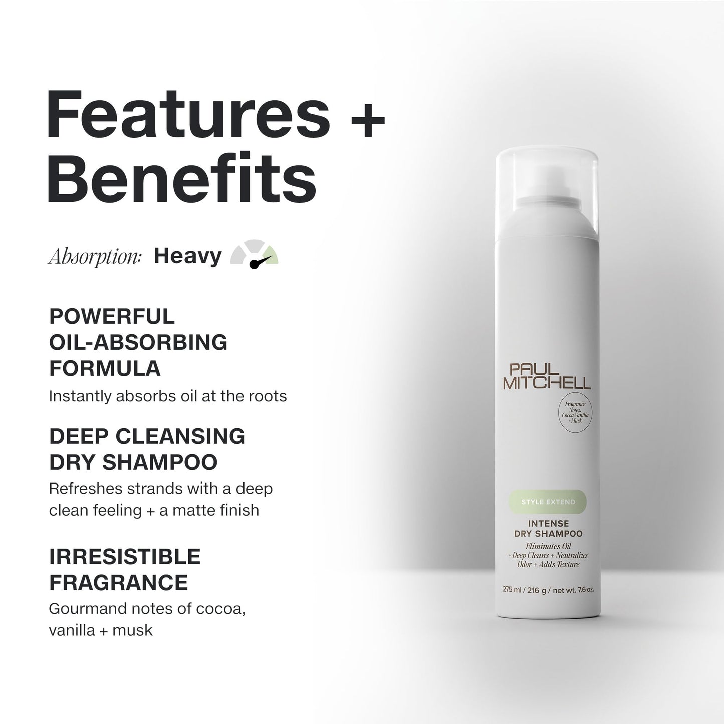 Paul Mitchell Intense Dry Shampoo, Eliminates Oil + Deep Cleans, For All Hair Types, 7.6 oz Beauty & Personal Care Paul Mitchell