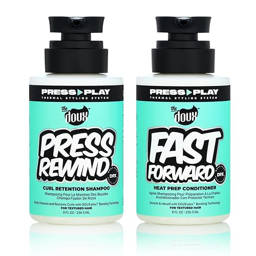 The Doux PRESS REWIND and FAST FORWARD Bundle - Shampoo and Conditioner Set for Curly Hair - With Aloe Stem Cell, Cactus, and Pataua Oil Beauty & Personal Care The Doux