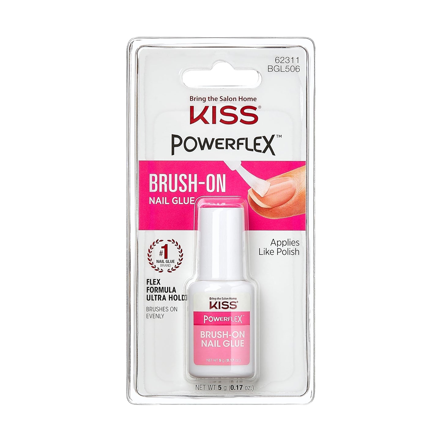 KISS PowerFlex Ultra-Hold Super Strength Instant Bond Flex Formula Brush-On Nail Glue, Application of Artificial Nails & Natural Nail Repair - 3-Pack Beauty & Personal Care KISS