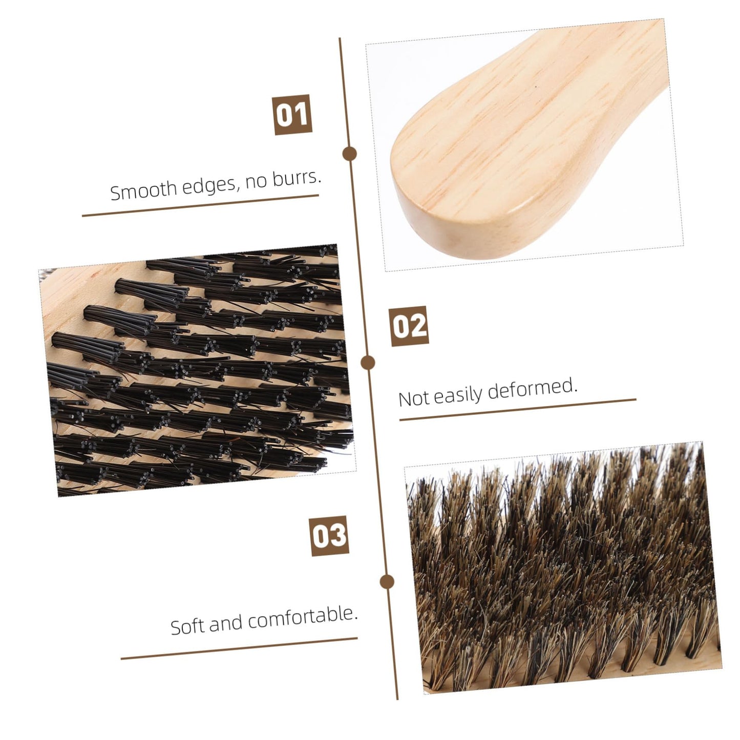 OUNONA 1Pc Dual Sided Boar Bristle Beard Brush Multi Function Grooming Tool for Men Natural Handle for Goatee Hair Cleaning present for Father Day Beauty and Personal Care OUNONA