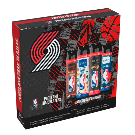 Above NBA - PORTLAND TRAIL BLAZERS Deodorant Gift Set - A Giftable Set for TRAIL BLAZERS Fans - Antiperspirant Spray, 4 Signature Scents, 72h Beauty and Personal Care NBA