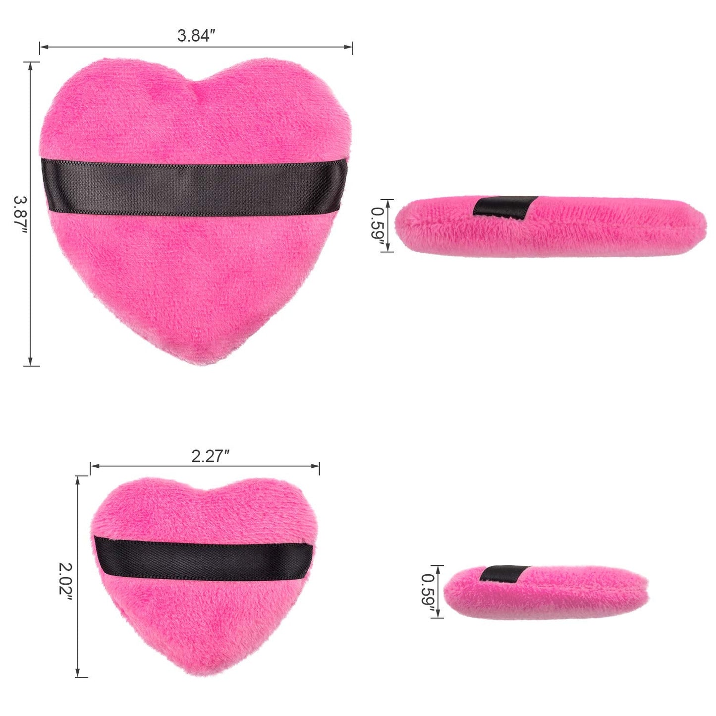 OIIKI 4PCS Makeup Puffs, Cotton Powder Puff, Makeup Tool Sponges Blender, in Love Shape with Strap, for Cosmetic (2PCS Gray+2PCS Rose) Beauty & Personal Care OIIKI