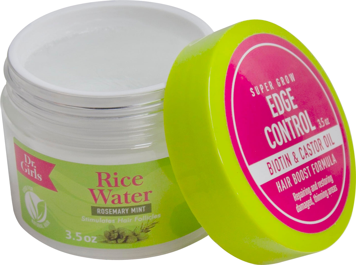 R&B Collection Dr. Girls Rice Water Edge Gel - No Flaking, Extra Mega Hold for Cornrows, Locs & Twists with Biotin, Castor Oil 3.5oz (Rosemary Mint) Beauty & Personal Care R&B Collection