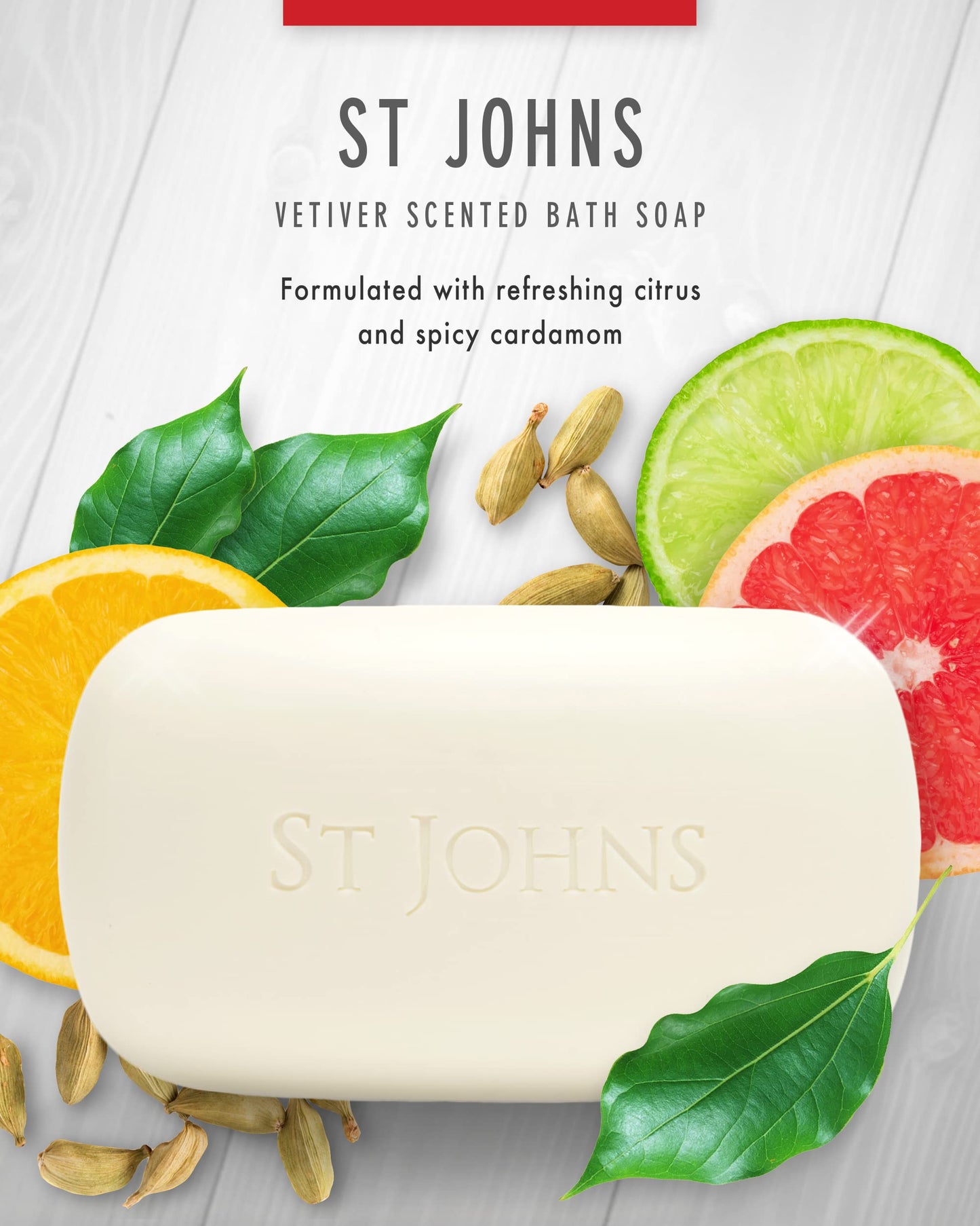 St. John Classic Vetiver Soap Bar | Refreshing Spicy Citrus Soap for Men | USA Made, Triple-milled Soap Bar | Hydrating Body Soap with Olive Oil Beauty & Personal Care St. John