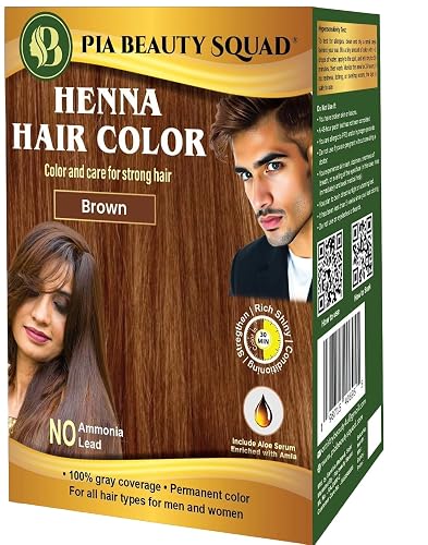 PIA Beauty Henna Hair Color Kit - Black - 30 Minute Ayurvedic Hair Dye with Serum - 100% Grey Coverage |Color mix+ Shine Serum | For Men & Women Beauty & Personal Care Pia beauty squad