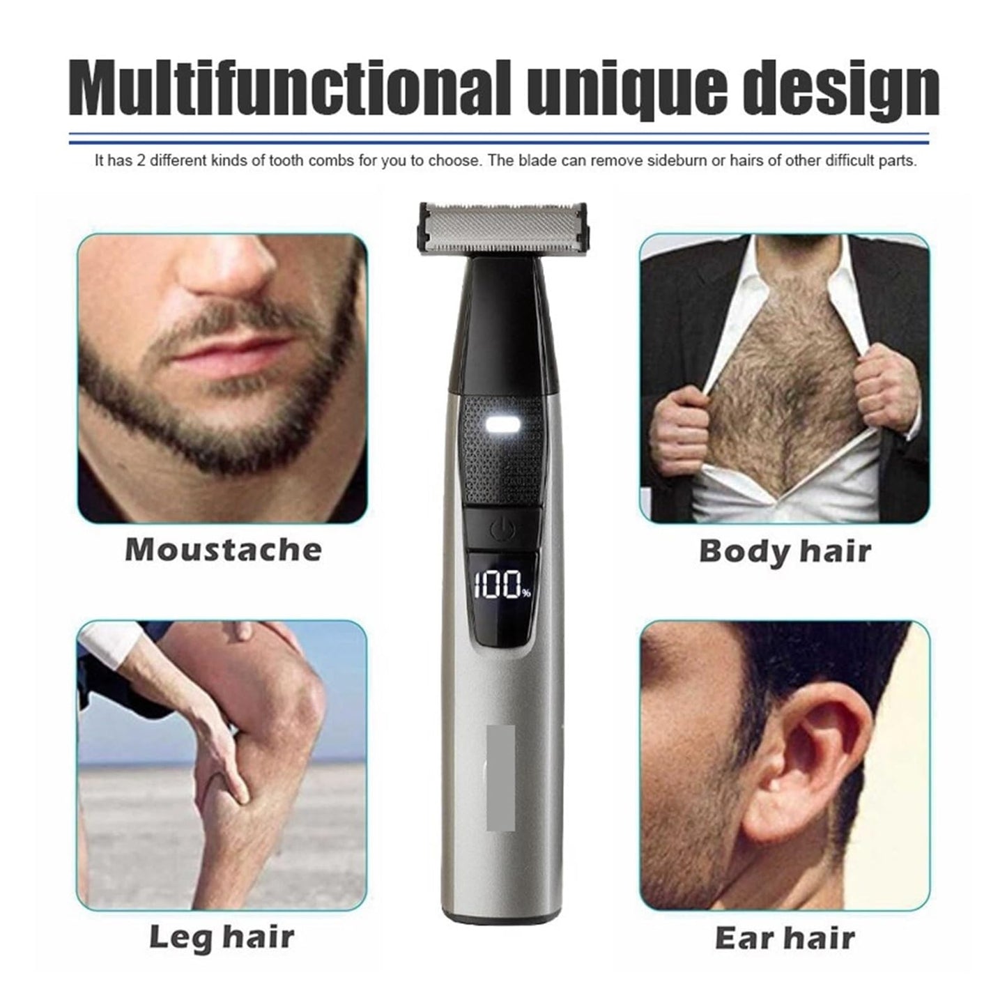 Razors Electric Shaver Portable Full Body Trimmer USB T-Blade LED Digital DisplayRazor for Men and Women Washable Razor(LED Digital Display) Beauty and Personal Care EWKYLSEM