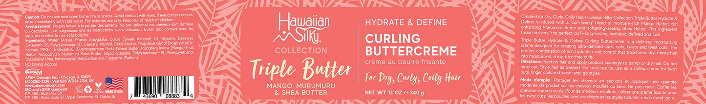 Hawaiian Silky Mango Murumuru & Shea Butter Curling Creme, 12 fl oz for Frizz-Free Curls with Hydration & Define Beauty & Personal Care Hawaiian Silky