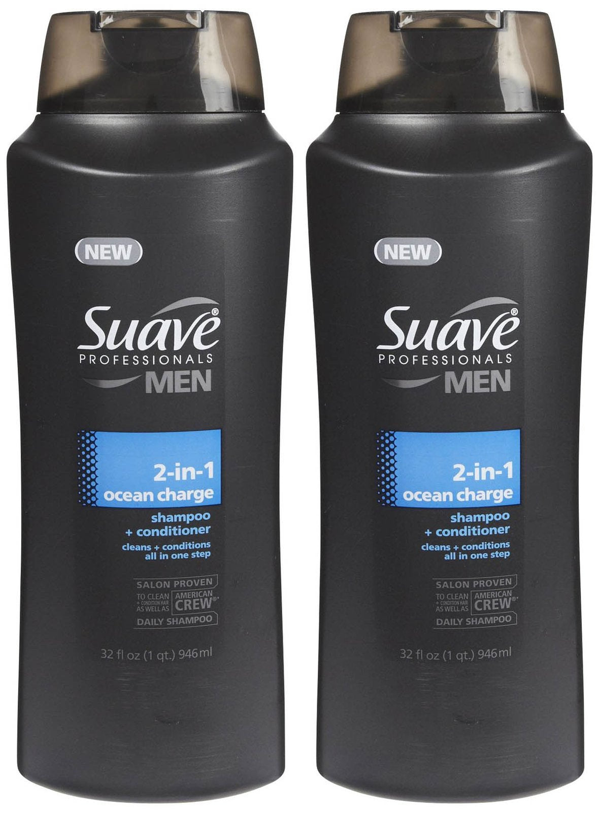 Suave Men 2 in 1 Shampoo and Conditioner, Ocean Charge, 28 Fl Oz (Pack of 2) Beauty & Personal Care Suave