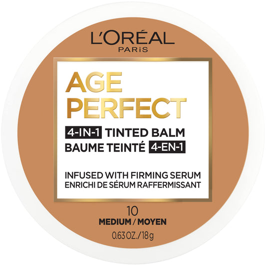 L'Oreal Paris Age Perfect 4-in-1 Tinted Face Balm Foundation with Firming Serum, Medium 10, 0.61 Ounce Beauty & Personal Care L'Oreal Paris