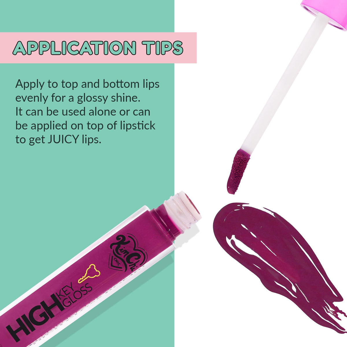 KimChiChic Beauty High Key Gloss, High-Shine Lip Gloss, Non-Sticky Lipgloss