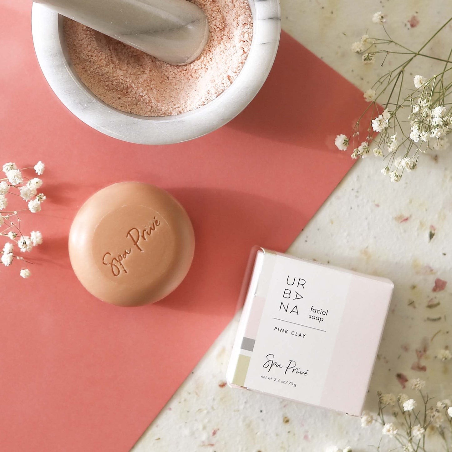 Urbana Spa Prive Collection Facial Soap Bar, 70 Gram, Pink Clay Beauty & Personal Care Urbana