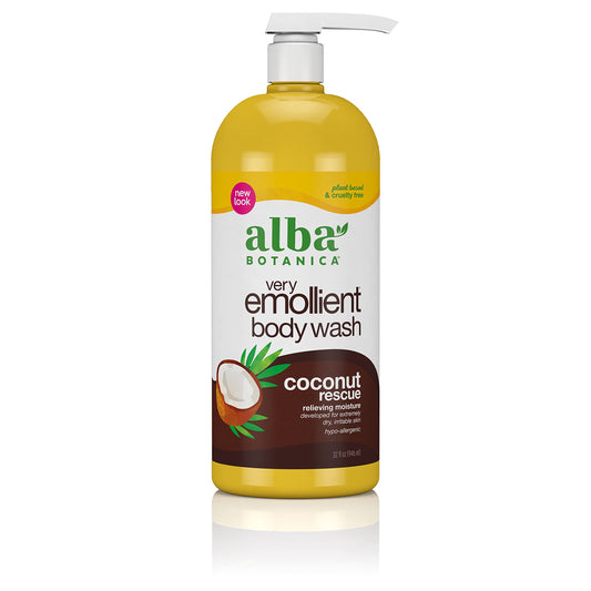 Alba Botanica Very Emollient Body Wash, Coconut Rescue, 32 Oz Beauty & Personal Care Alba Botanica