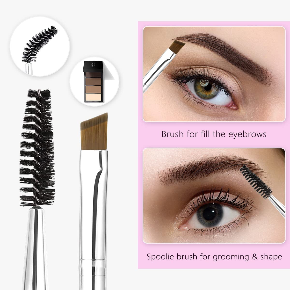 Eyelash Curlers Eyebrow Brush Kit for Women w Lash Curler, Eyelash Comb Seperator, Mascara Brushes, Eyelash Extension Tweezers, Angled Eyebrow Brush Beauty & Personal Care qiipii