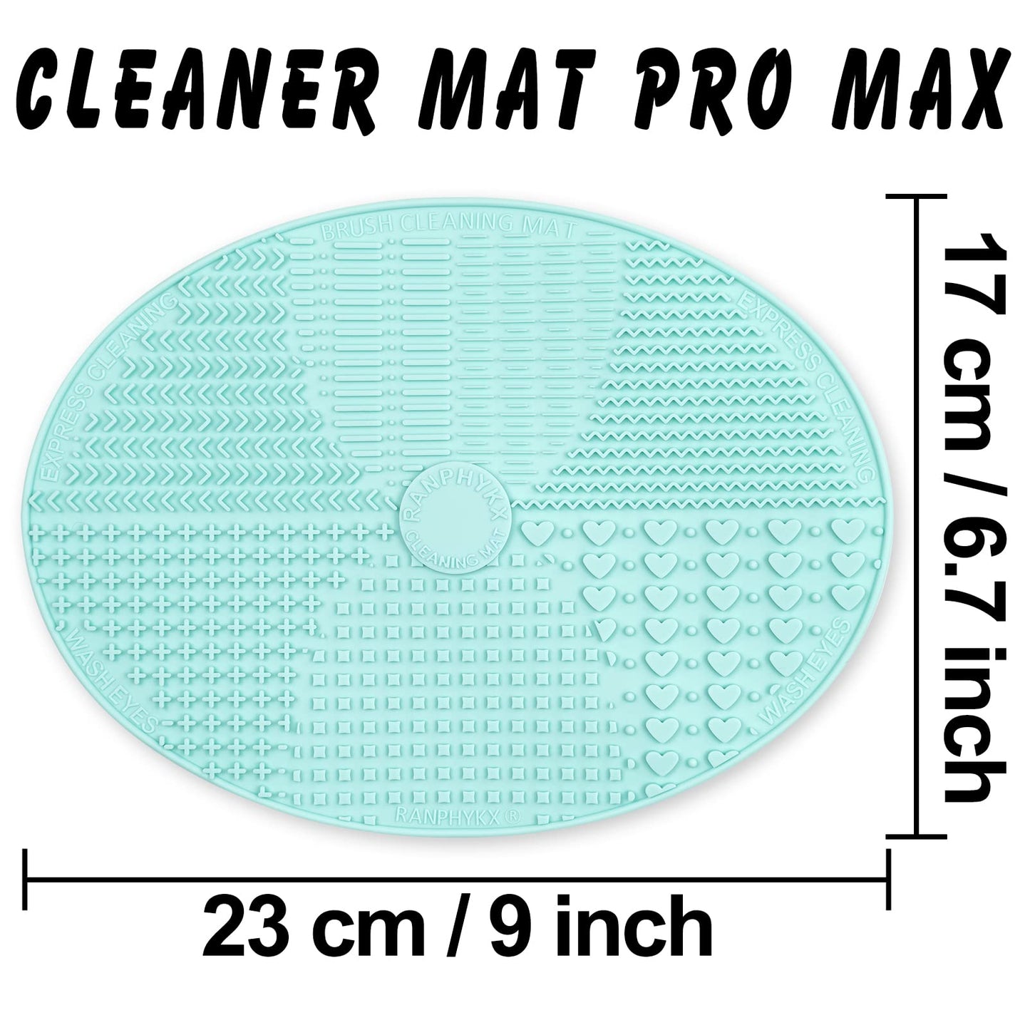 Ranphykx Makeup Brush Cleaner Mat, Silicone, Big Size, Green, Cleaning Pad with Suction Cup, Make Up Brush Cleaner Beauty & Personal Care Ranphykx