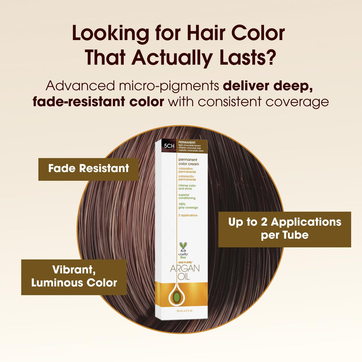 One 'n Only Demi Permanent Hair Color Dye, 5CH Light Chocolate Brown, 3 oz