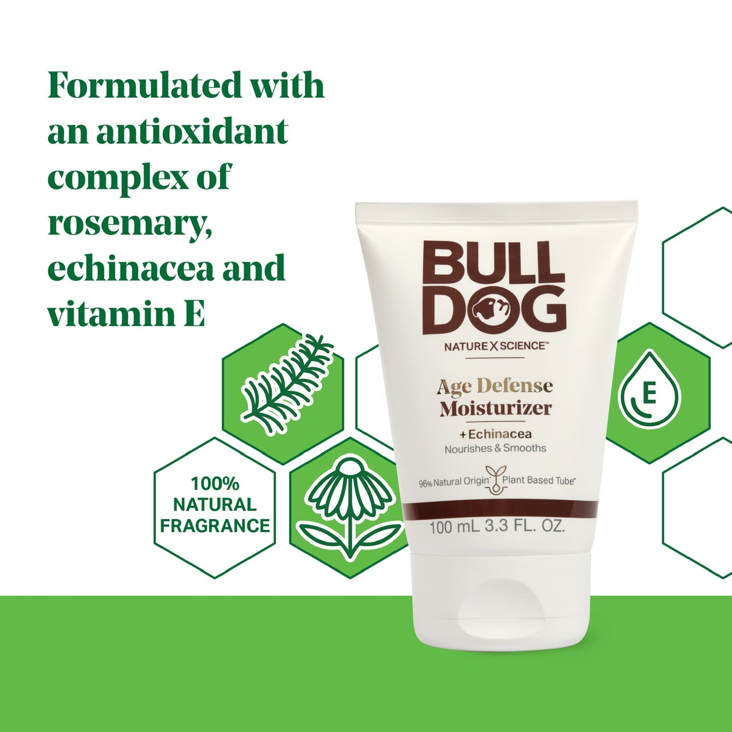 BULLDOG Mens Skincare and Grooming Face Moisturizer Age Defense, 3.3 Fluid Ounce Beauty & Personal Care BULLDOG