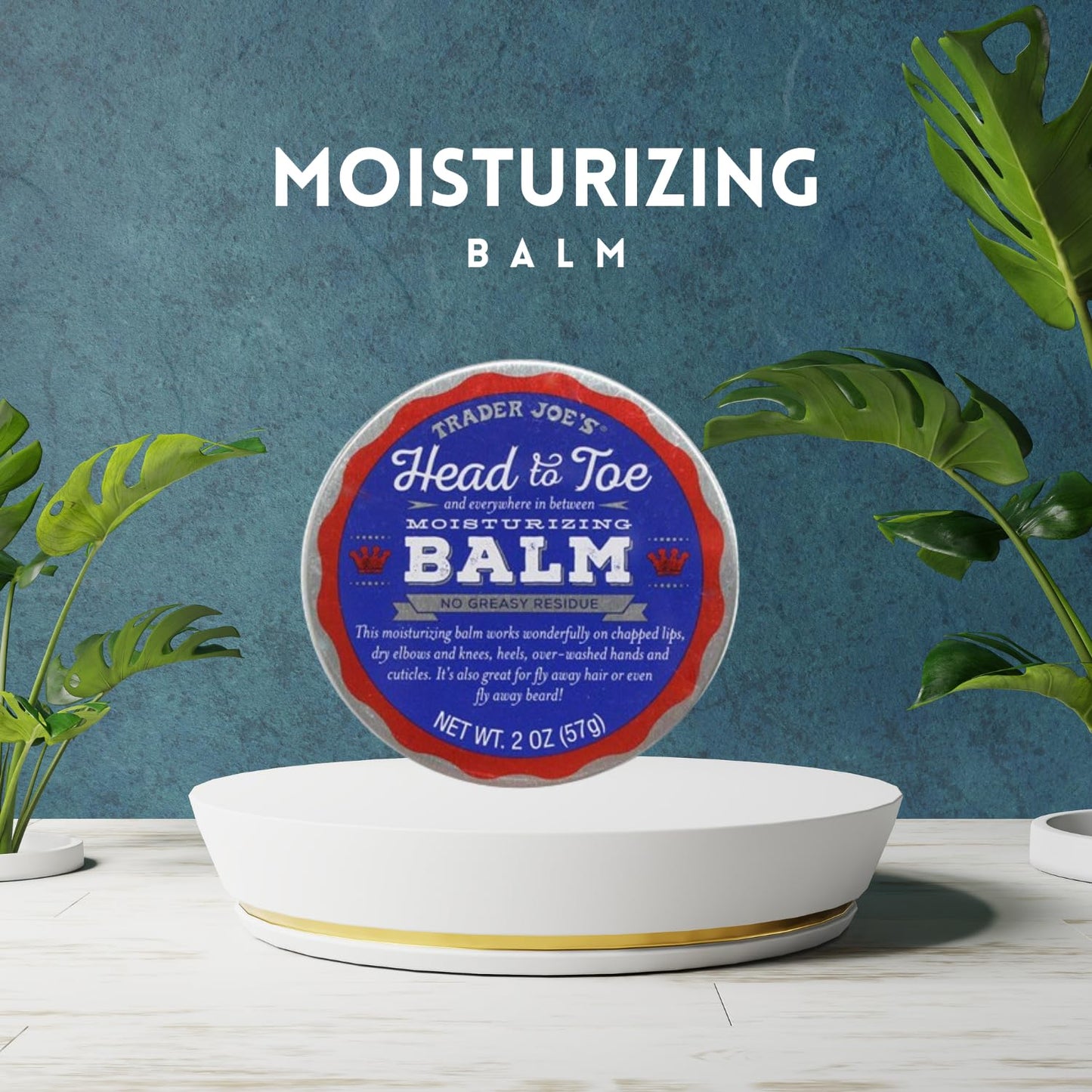 Trader Joe's Head to Toe Moisturizing Balm and Beard Balm 2 Ounce, 3-Pack Beauty and Personal Care Trader Joe's