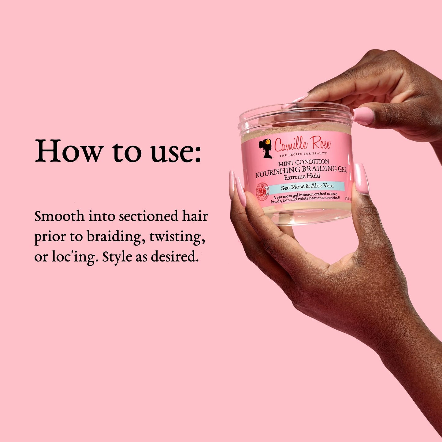 Camille Rose Braiding Gel, Mint Condition - Sea Moss & Aloe Vera Braid Gel for Dry, Itchy Scalp, Flake & Frizz Control, 12 Oz Beauty & Personal Care Camille Rose