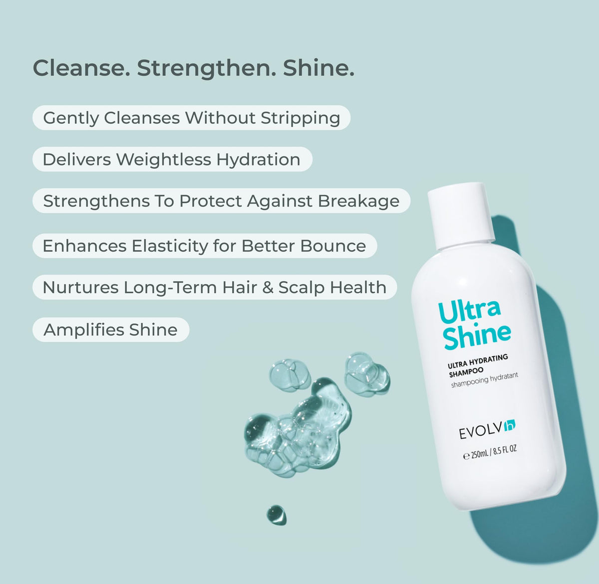 EVOLVh - UltraShine Hydrating Shampoo (8.5 fl oz | 250 mL)
