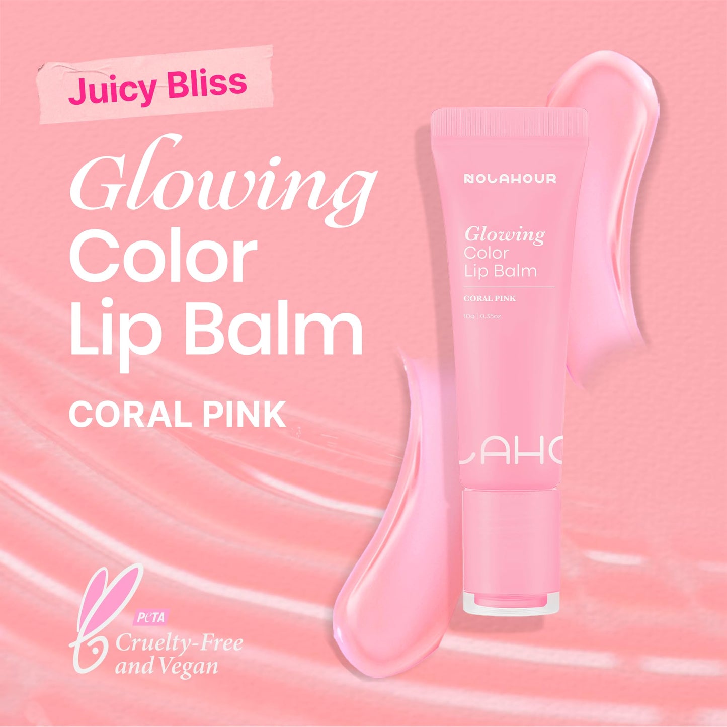 NOLAHOUR Glowing Color Lip Balm (Coral Pink) Beauty and Personal Care NOLAHOUR