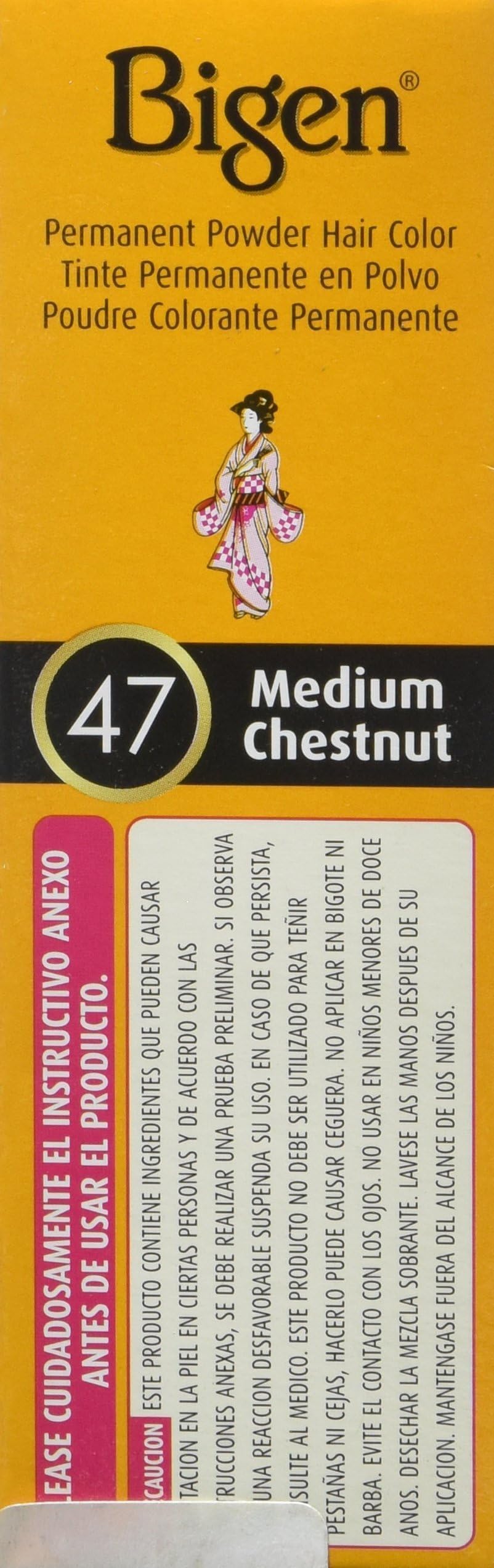 Bigen Permanent Powder Hair Color 47 Medium Chestnut, 0.21 Ounce (1) Beauty & Personal Care Bigen