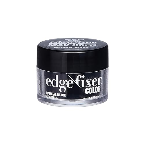 Red by Kiss Edge Fixer Color 24 HR Max Hold & 100% Gray Coverage 30mL (1.01 US fl.oz) Natural Black Perfect for Missing Edges Beauty & Personal Care Red by Kiss