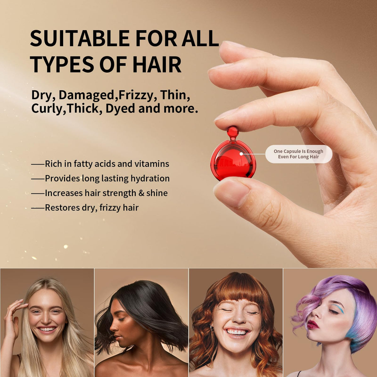 Hair Oil Hair Vitamins A C E Pro B5 Hair Treatment Serum 50 Capsules