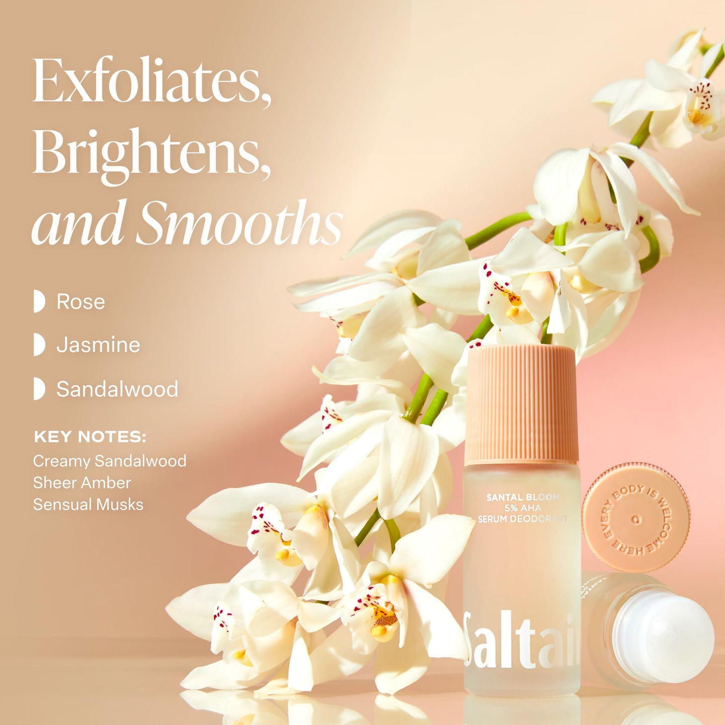 Saltair Serum Deodorant 2 Pack - Santal Bloom Scent - 5% AHA - Aluminum-Free Odor Control for Women & Men - Mandelic Acid Deodorant with Lactic Acid Beauty and Personal Care Saltair