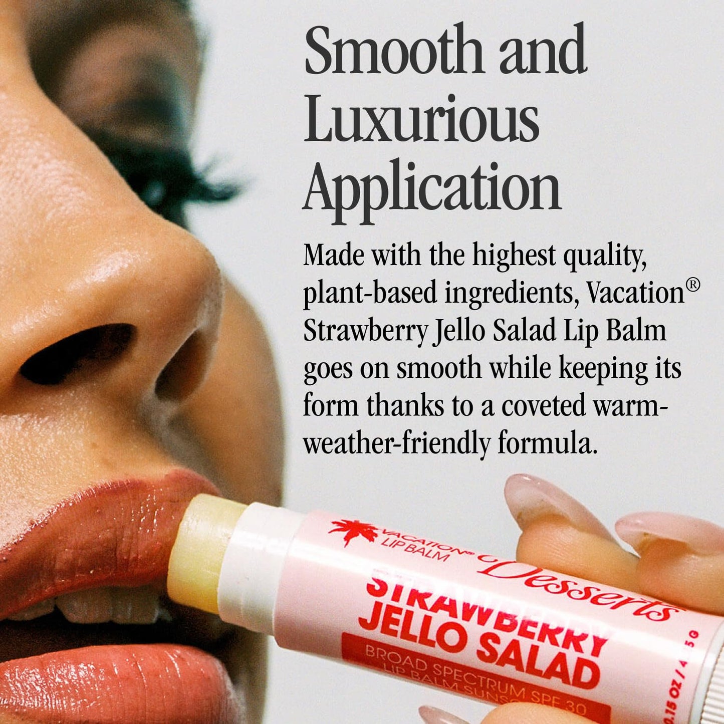 Vacation Strawberry Jello Salad SPF 30 Lip Balm, Hydrating Sunscreen for Lips, Water-Resistant, Lightweight, Transparent Sheen, Vegan Formula Made Beauty & Personal Care VACATION