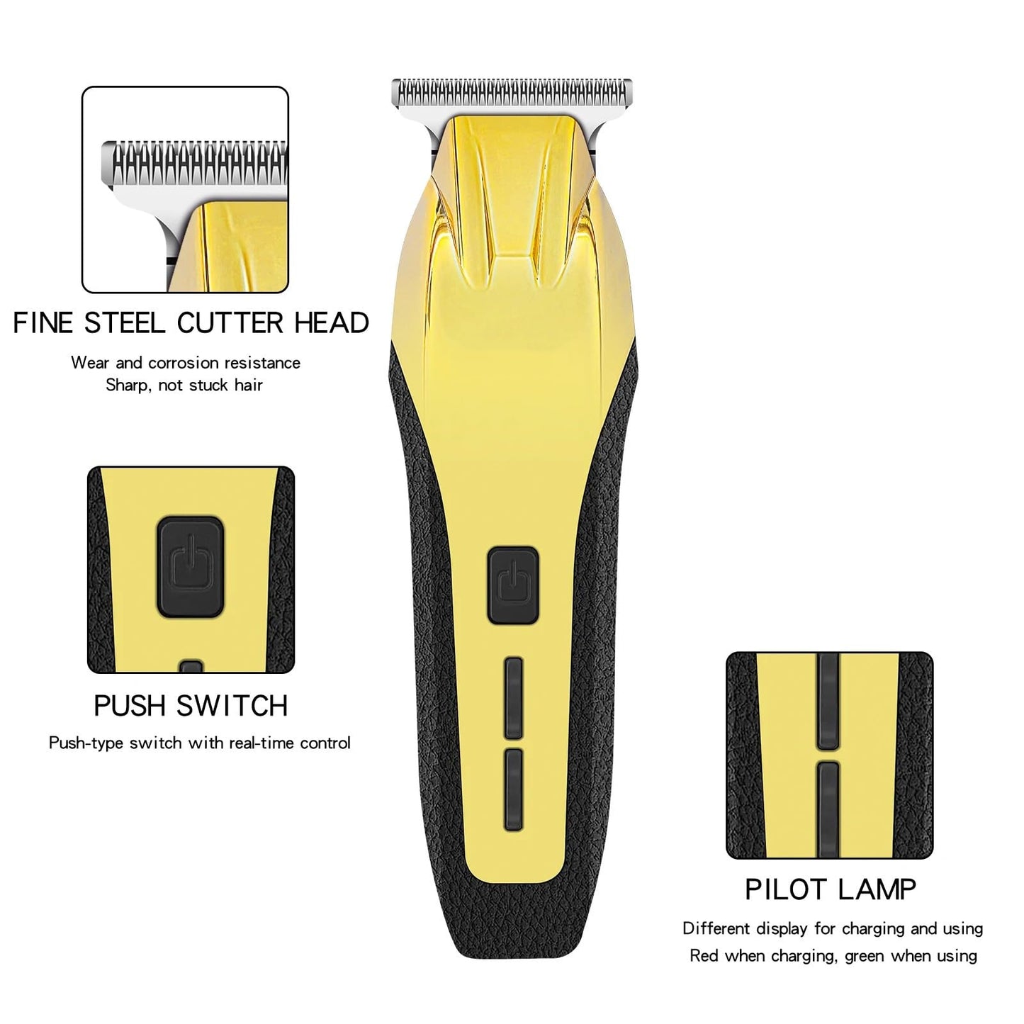 GLESVOWIO Hair Clippers Professional Electirc Hair Clipper Barber Shop Rechargeable Beard Hair Timmer for Men(Silvery) Beauty and Personal Care GLESVOWIO