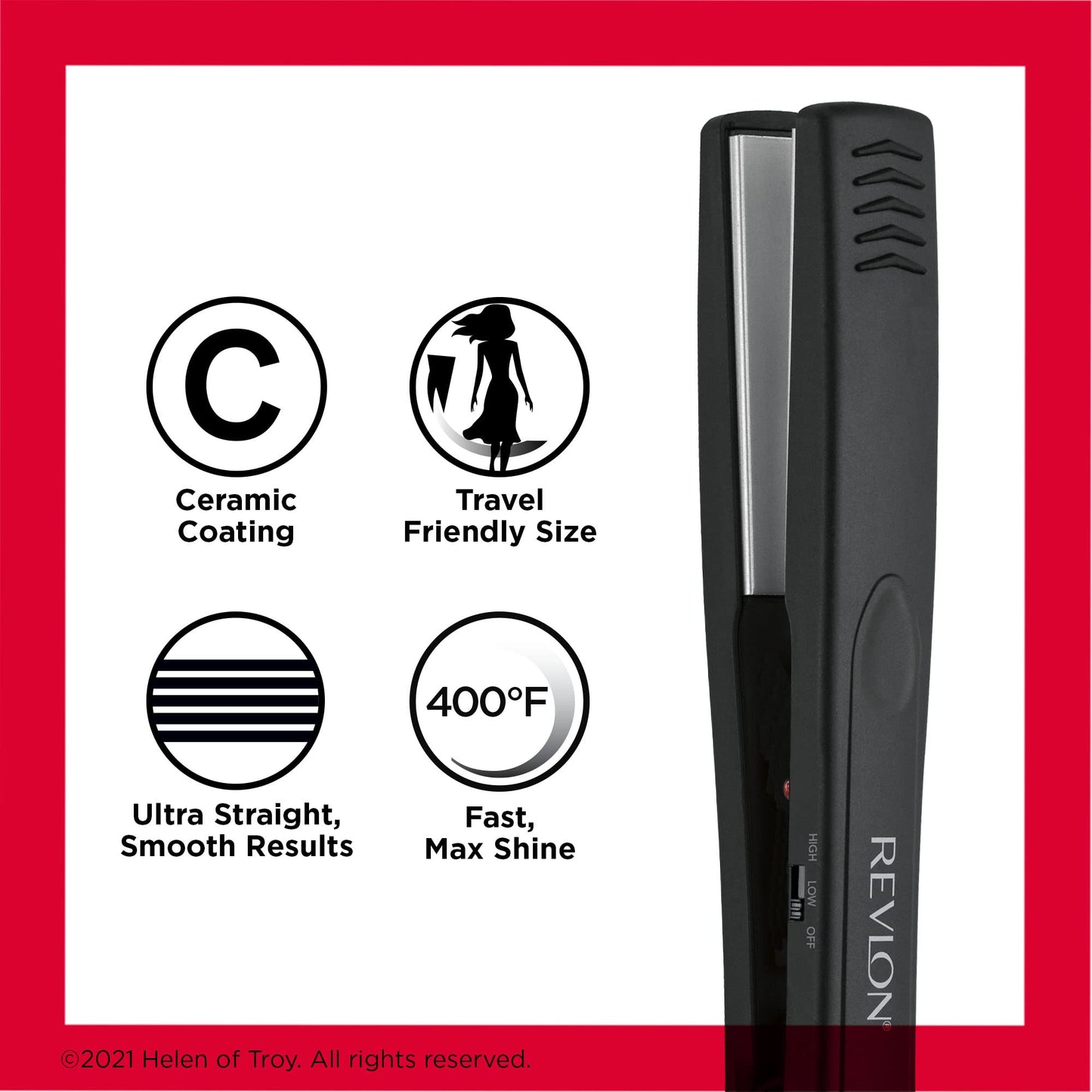Revlon Smooth and Straight Ceramic Flat Iron | Fast Results, Smooth Styles (1 in) Beauty & Personal Care REVLON
