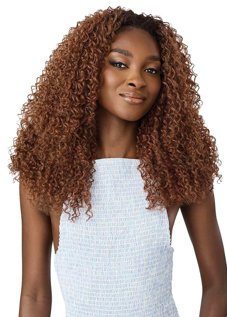 Outre Quick Weave Synthetic Half Wig - 3C Whirly Curls (DR BLACK CHERRY)