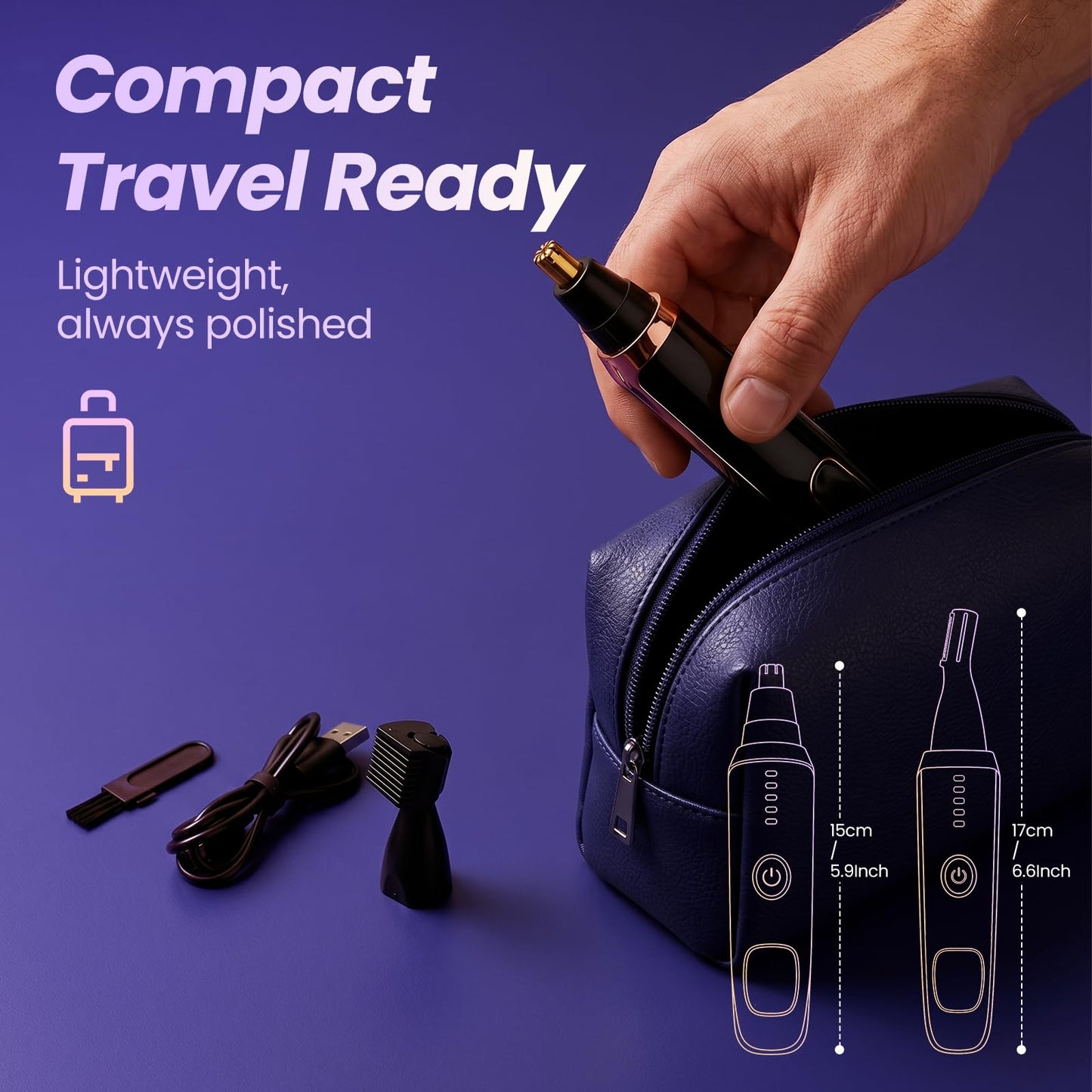 Mendaping LED Display Ear and Nose Hair Trimmer Clipper for Women Men,2026 Rechargeable 2 in 1 Painless Eyebrow & Facial Hair Trimmer with Powerful Beauty and Personal Care Mendaping