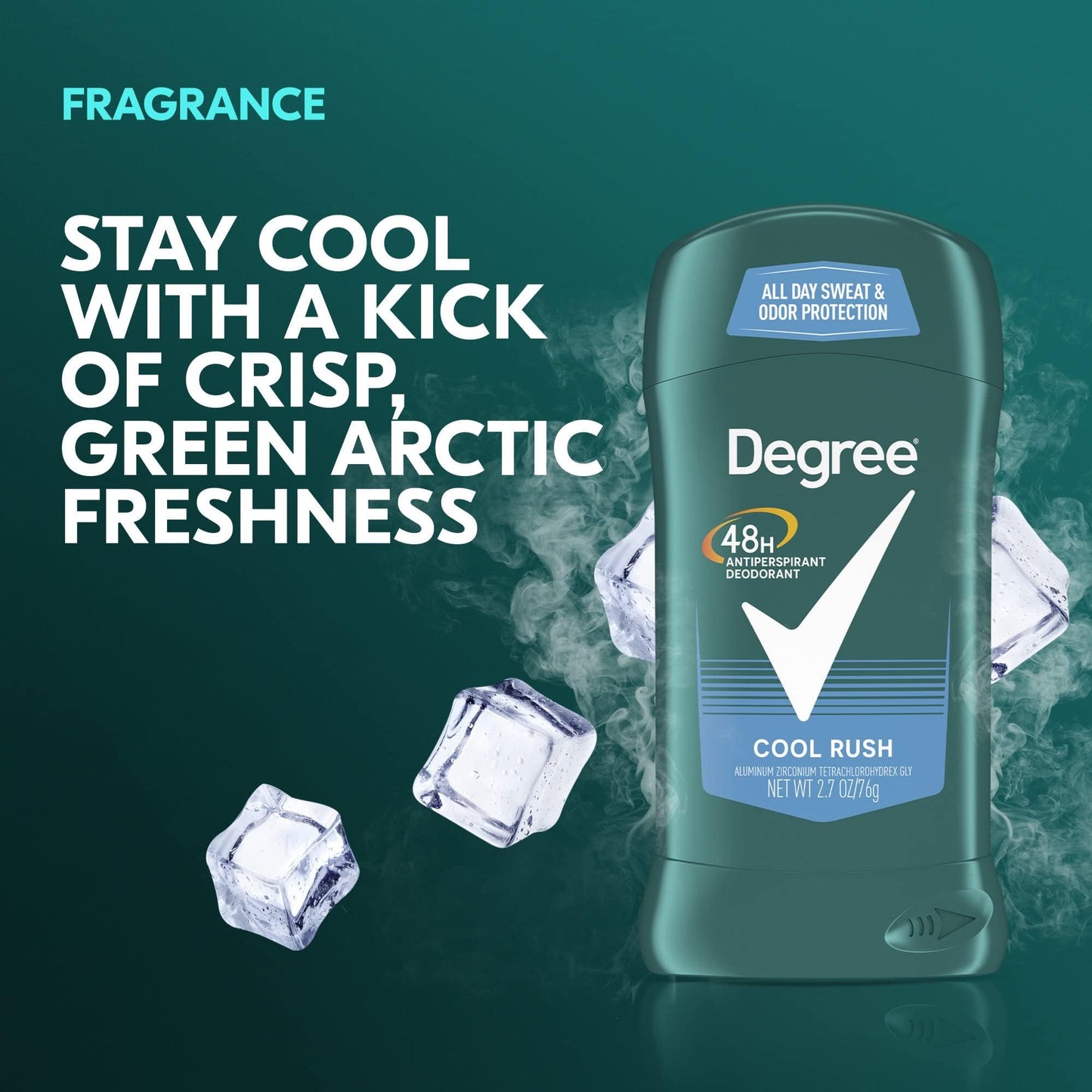 Degree Men Dry Protection Antiperspirant, Cool Rush 2.7 Oz (Pack of 3) - Packaging May Vary Beauty and Personal Care Degree