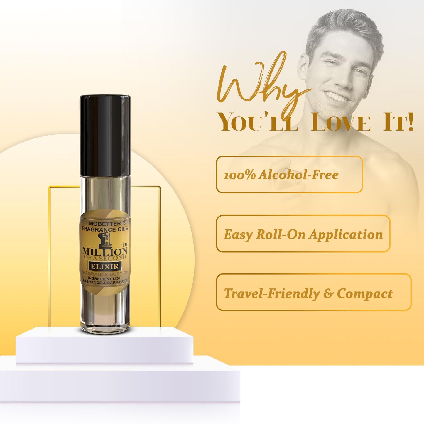 MOBETTER FRAGRANCE OILS 1 Millionth of a Second Elixir Men Cologne Body Oil Beauty & Personal Care MOBETTER FRAGRANCE OILS