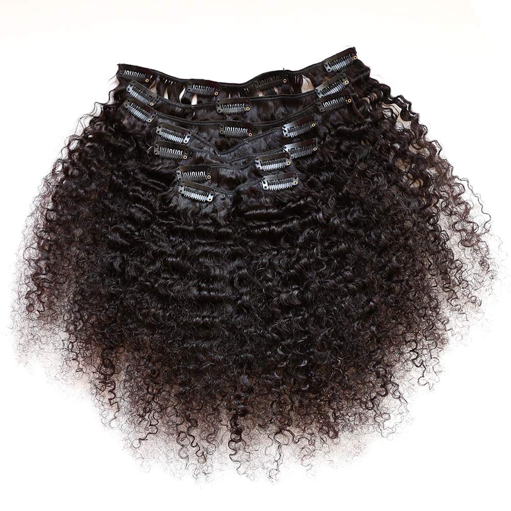 ZigZag Hair Afro Kinky Curly Clip In Human Hair Extensions Brazilian Virgin African American 4B 4C Natural Clip Ins For Black Women (10inch, 3B 3C) Beauty & Personal Care zigzag hair